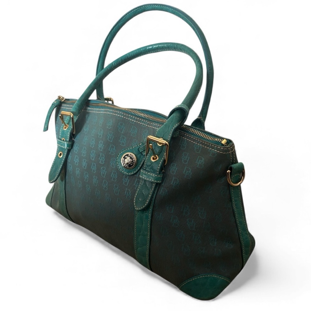 Dooney & Bourke Teal and Dark Green Satchel - Picture 3 of 8